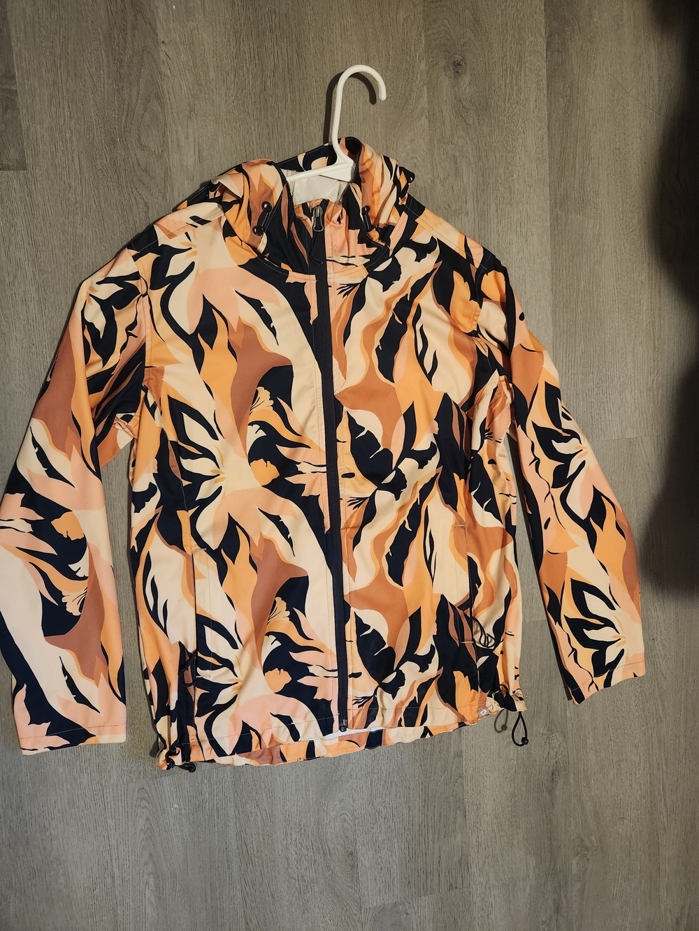 Printed Lightweight Windbreaker Jacket - Peach Multi